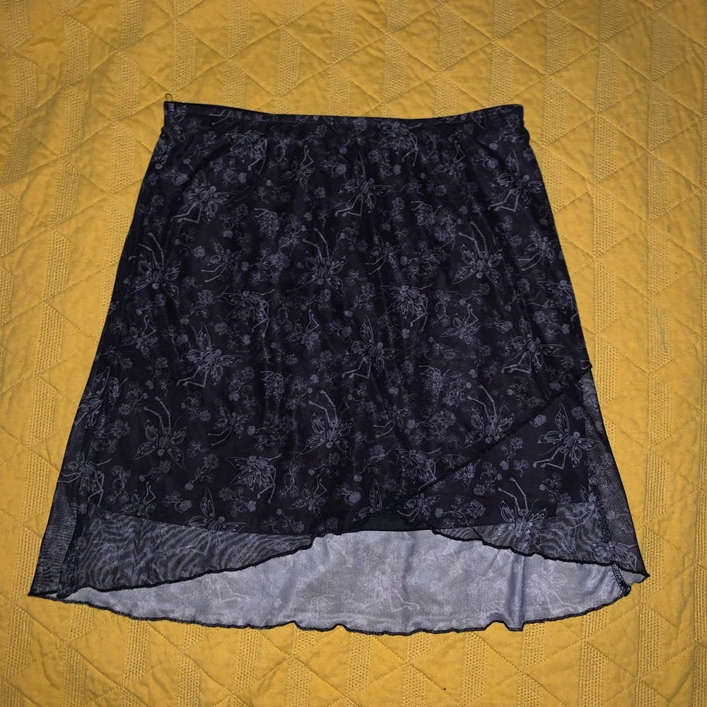 hot topic skeleton fairy crossover mini skirt